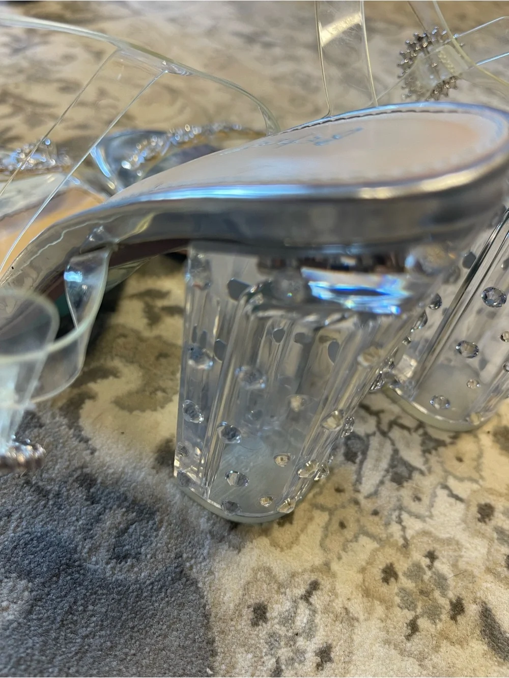 Betsey Johnson Silver Clear Strap 'Bride' Heeled Sandals